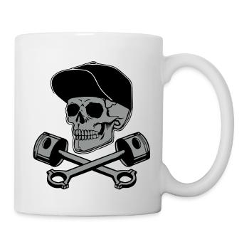 Totenkopf und Kolben - Tasse - Weiß - Rechts