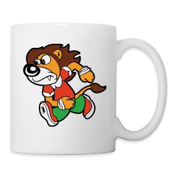 Löwe Sprinter Joggen Laufen Leichtathletik Workout - Tasse - Weiß - Rechts