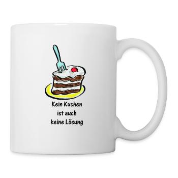 Kein Kuchen ist auch keine Lösung - Tasse - Weiß - Rechts