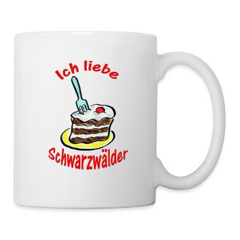 Ich liebe Schwarzwälder Kirschtorte - Tasse - Weiß - Rechts
