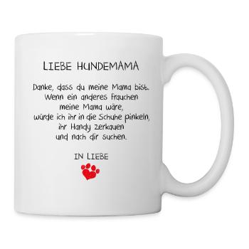 liebe hundemama - Tasse - Weiß - Rechts