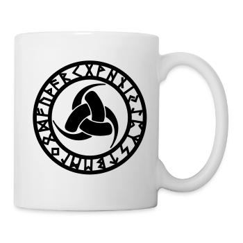 Runes, Triple Horn of Odin, Symbol of Odin - Mug - white - Right