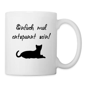 Schwarzer Katzen Spruch - Tasse - Weiß - Rechts
