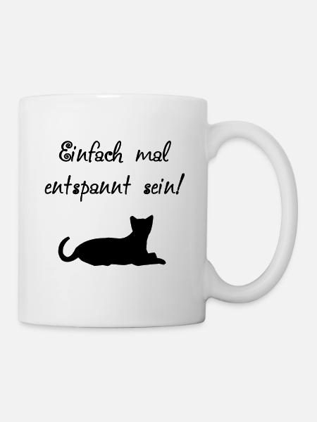 Schwarzer Katzen Spruch - Tasse - Weiß