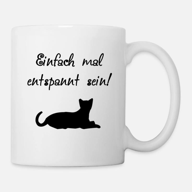 Schwarzer Katzen Spruch - Tasse - Weiß