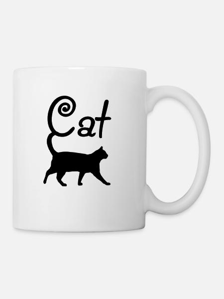Schwarze Katze - Tasse - Weiß