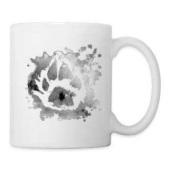 Hundepfote grau - Tasse - Weiß - Rechts