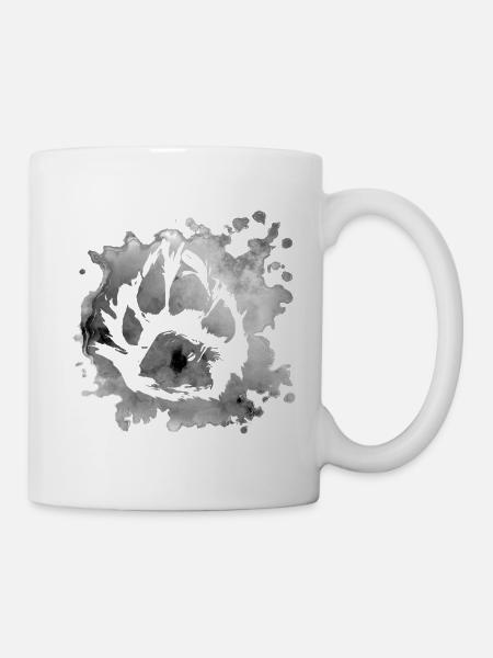 Patte de chien gris - Mug blanc - blanc