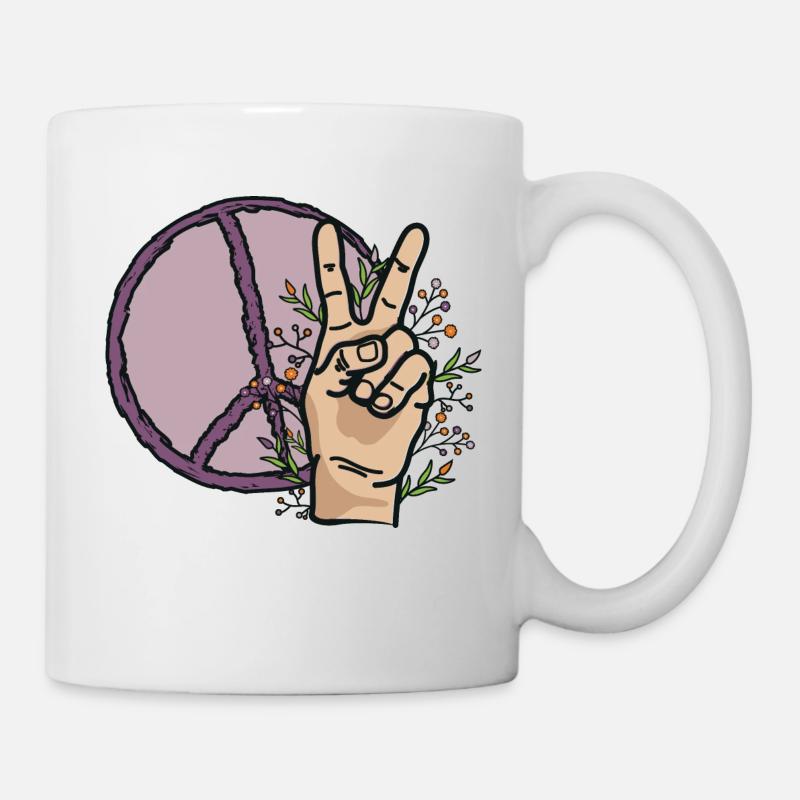 Peace Zeichen - Tasse - Weiß