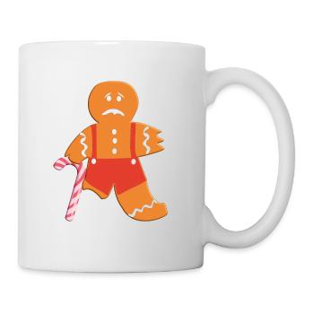 Injured gingerbread man - a great gift! - Mug - white - Right