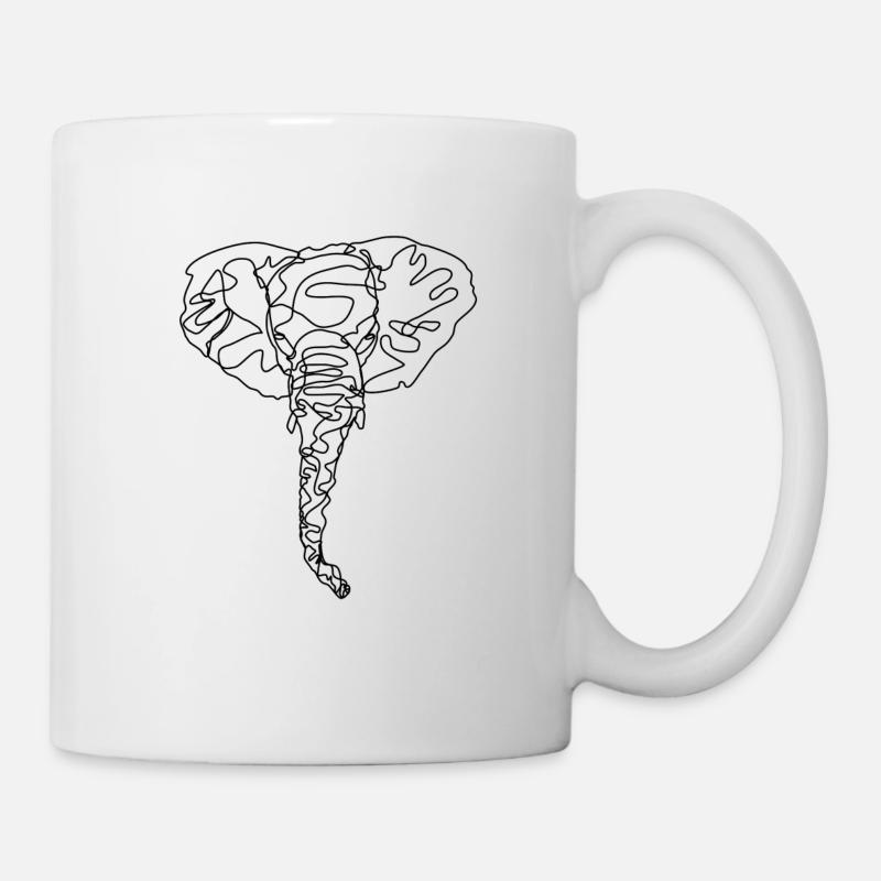 Elephant with a line - Mug - white