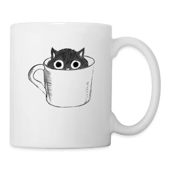 Katze in Tasse - Tasse - Weiß - Rechts