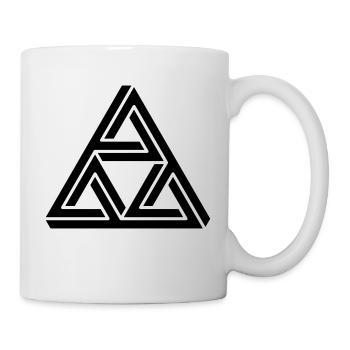 personnage impossible Escher triangle géométrie hipster - Mug blanc - blanc - Droite