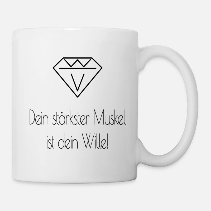 Your strongest muscle is your will saying - Mug - white