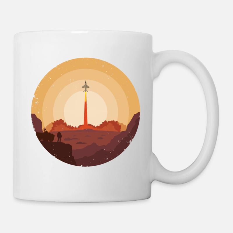 Mars Mission 2050 Spaceship Takeoff - Mug - white