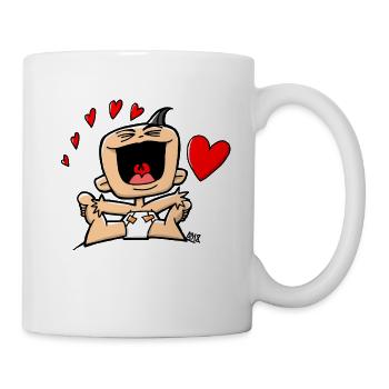 glückliches Baby - Tasse - Weiß - Rechts