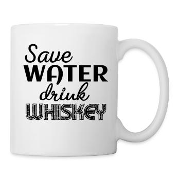 Whiskey Malt Genuss Alkohol Geschenkidee - Tasse - Weiß - Rechts
