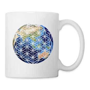 Terre Fleur de vie - Mug blanc - blanc - Droite