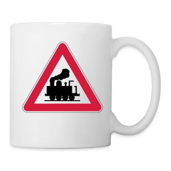 Vorsicht Eisenbahn - Tasse - Weiß - Rechts