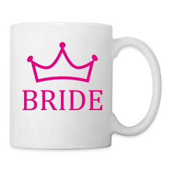 Braut Krone Pink Junggesellinenabschied - Tasse - Weiß - Rechts