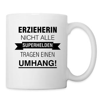 Erzieherin Superheldin Kindergarten sozialer Job - Tasse - Weiß - Rechts