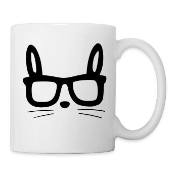 katze brille - Tasse - Weiß - Rechts