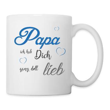 Papa ich hab dich ganz doll lieb - Tasse - Weiß - Rechts