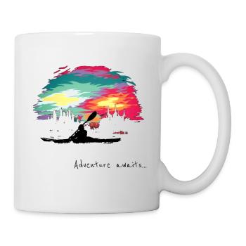 Kanu Kajak Sonnenuntergang bunt gemischt - Tasse - Weiß - Rechts