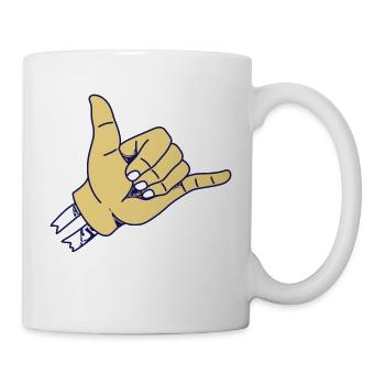 SURF | Surfergruß | Shaka - Tasse - Weiß - Rechts