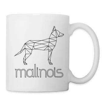 Berger Allemand Malinois Géométrique - noir - Mug blanc - blanc - Droite