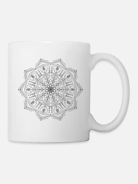 Mandala Blume des Lebens Yoga Geschenk - Tasse - Weiß