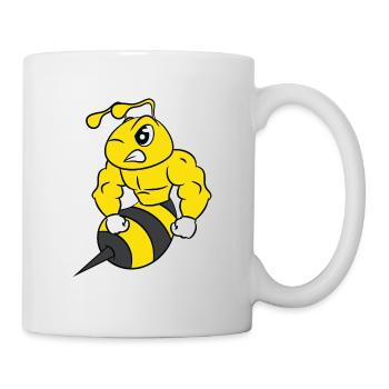 Une illustration mignonne et unique d’une abeille - Mug blanc - blanc - Droite