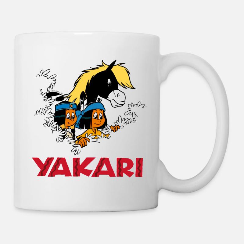 Yakari avec arc-en-ciel et Petit-Tonnerre - Mug blanc - blanc