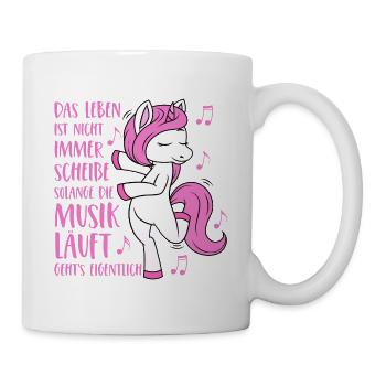 Einhorn Spruch Das Leben ist nicht immer Scheisse - Tasse - Weiß - Rechts