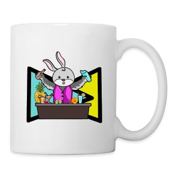 Osterhase Barman Fête de Pâques Fête animaux Beuverie - Mug blanc - blanc - Droite