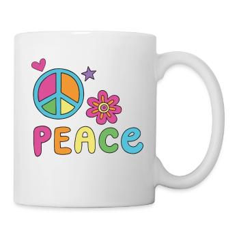 Peace World Peace Flower Power Gift 70s Love - Mug - white - Right