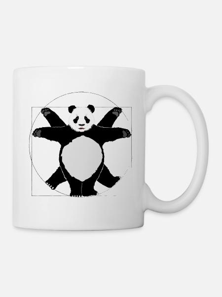 Vitruvian Panda Bear - Leonardo da Vinci - Mug - white