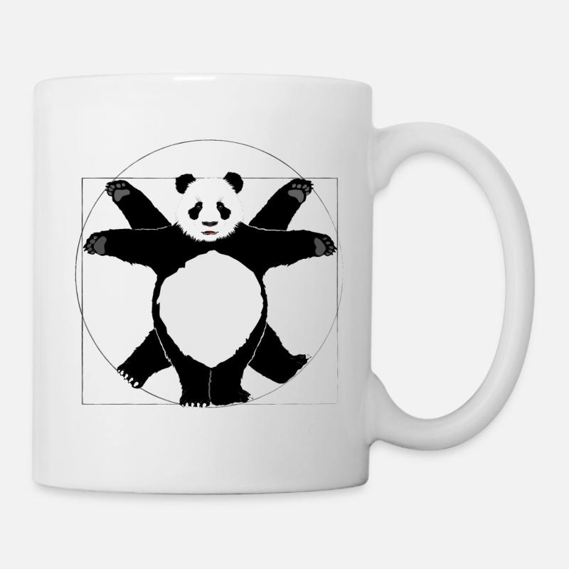 Vitruvian Panda Bär - Leonardo da Vinci - Tasse - Weiß
