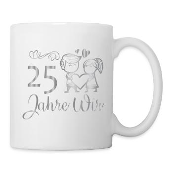 25 Jahre Wir - Cartoon Paar - Tasse - Weiß - Rechts