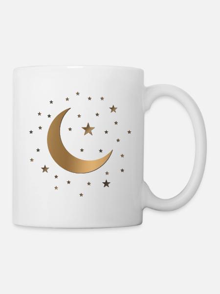 Ciel étoilé - Etoiles et lune - Mug blanc - blanc