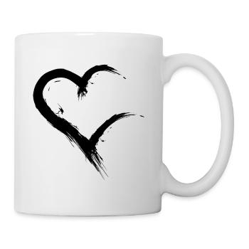 Heart incomplete open black design vector - Mug - white - Right