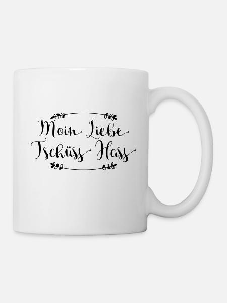 Moin Liebe - Tschüss Hass I Geschenkidee - Tasse - Weiß