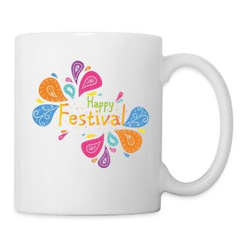 Happy Festival Flower Power Gift 70s Love - Mug - white - Right
