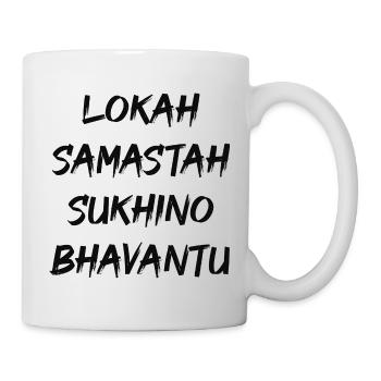 Lokah Samastah Sukhino Bhavantu Yoga Mantra - Mug - white - Right