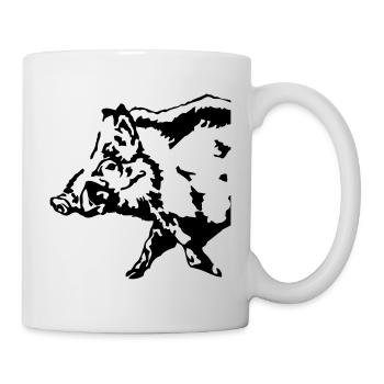 wildschwein - wildsau - keiler - jagd - Tasse - Weiß - Rechts