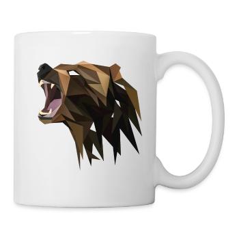Ours brun ours cadeau géométrique abstrait polygone - Mug blanc - blanc - Droite