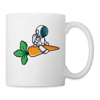 Astronaut on carrot rocket - Mug - white - Right
