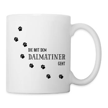 Die mit dem Dalmatiner geht - Hundepfoten - Tasse - Weiß - Rechts