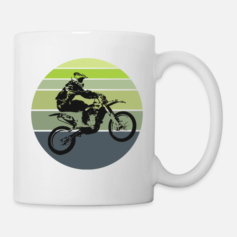 Motocross Retro - Tasse - Weiß