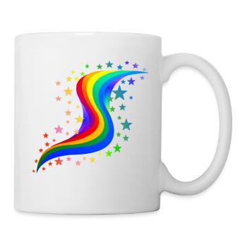Arc-en-ciel avec étoiles - Rainbow with stars - Mug blanc - blanc - Droite